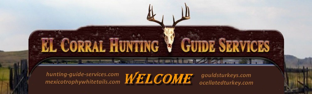 image of El Corral hunting-guide-services.com logo with their name and deer antlers hanging from a welcome sign