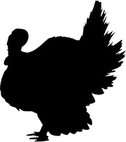 image of silhouette of turkeys